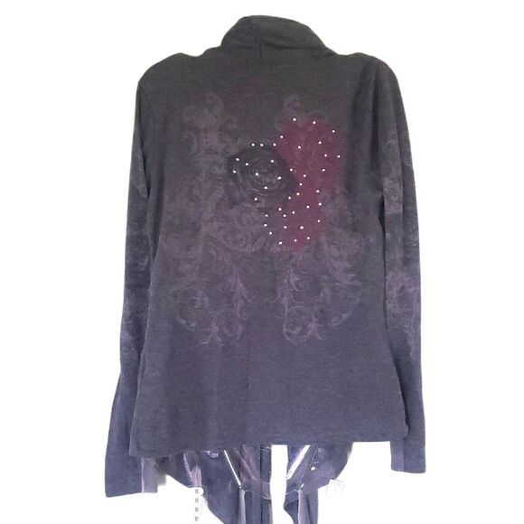 Almost Famous Womens Medium Grey Cardigan with detail and studding - Picture 2 of 6